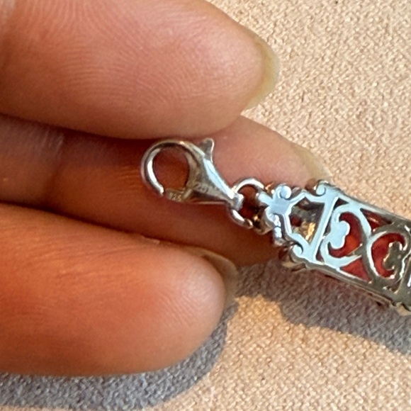 Sterling Silver 925 Natural Coral Bracelet - Picture 6 of 9